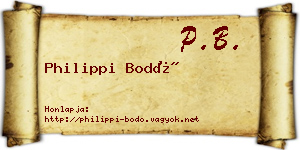 Philippi Bodó névjegykártya